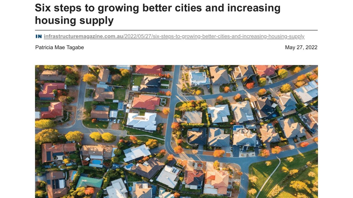 Six steps to growing better cities and increasing housing supply