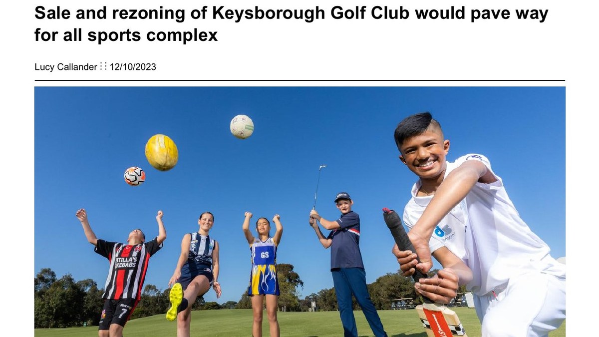 Sale and rezoning of Keysborough Golf Club would pave way for all sports complex