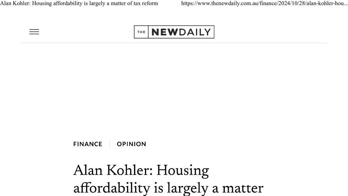 Alan Kohler: Housing affordability is largely a matter of tax reform