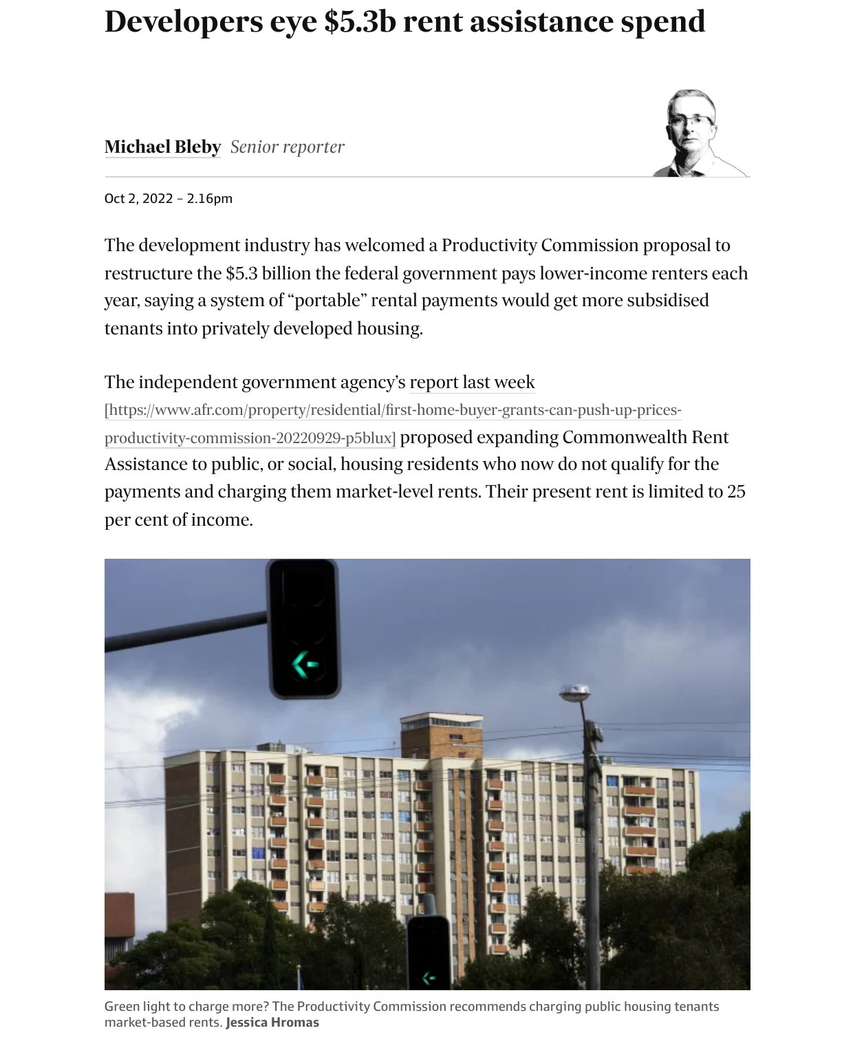 Developers eye $5.3b rent assistance spend