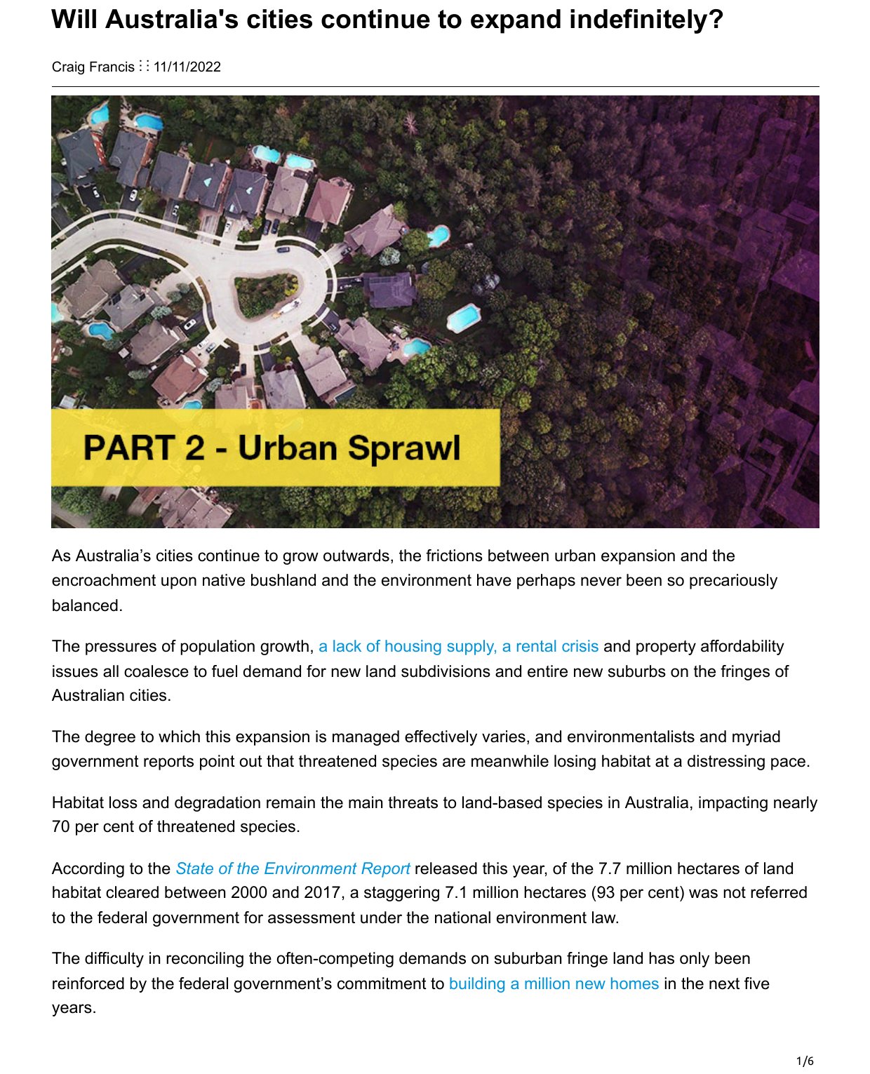 Will Australia’s cities continue to expand indefinitely?